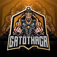 gatotkaca esport mascotte logo ontwerp vector