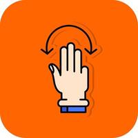drie vingers draaien gevulde oranje achtergrond icoon vector