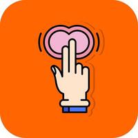 twee vingers dubbele kraan gevulde oranje achtergrond icoon vector