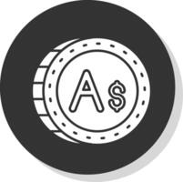 Australisch dollar glyph grijs cirkel icoon vector