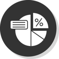 taart diagram glyph grijs cirkel icoon vector