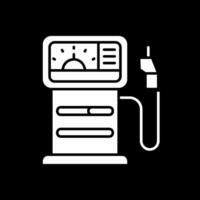 benzinestation glyph omgekeerd pictogram vector