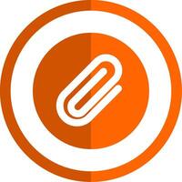 paperclip 1 glyph oranje cirkel icoon vector