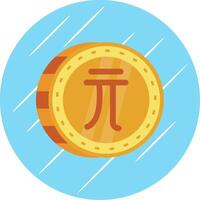 nieuw Taiwan dollar vlak blauw cirkel icoon vector