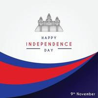 Cambodja onafhankelijkheidsdag illustratie sjabloonontwerp vector