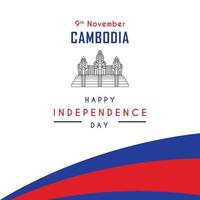 Cambodja onafhankelijkheidsdag illustratie sjabloonontwerp vector