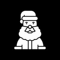 de kerstman claus glyph omgekeerd icoon vector