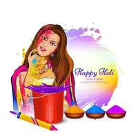 gelukkig holi Indisch cultureel festival kleurrijk groet achtergrond ontwerp vector