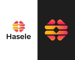 modern tech en technologie logo met brief h, h abstract app logo ontwerp branding vector