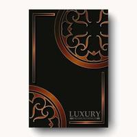 luxe gouden rand patroon voorbladsjabloon vector