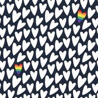 lgbt naadloos achtergrond met harten. vector illustratie voor de maand van trots. regenboog vlag.