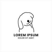 gemakkelijk, elegant, modern, en mooi monoline stijl dier logo sjabloon voor uw creatief project. schattig hond logo vector