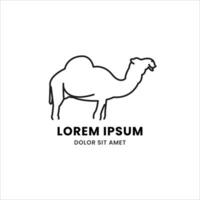 gemakkelijk, elegant, modern, en mooi monoline stijl dier logo sjabloon voor uw creatief project. kameel logo vector