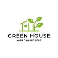 groen huis logo sjabloon ontwerp vector illustratie geïsoleerd Aan wit achtergrond.
