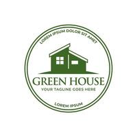 groen huis logo sjabloon ontwerp vector illustratie geïsoleerd Aan wit achtergrond.