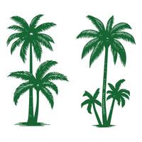 groen tropisch palm boom reeks vector