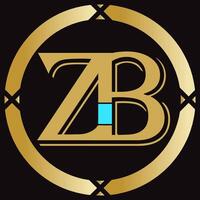 zb brief branding logo ontwerp met een blad. en uw het beste keuze. vector