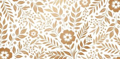 bloemen patroon met bloemen en bladeren gouden kleuren geïsoleerd achtergronden voor modieus modern behang of textiel, boeken omslag, digitaal interfaces, afdrukken ontwerpen sjabloon materialen papier vector