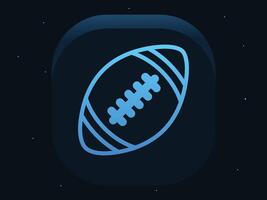 Amerikaans Amerikaans voetbal lijn icoon Aan donker blauw achtergrond vector