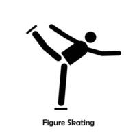 figuur het schaatsen vlak zwart icoon vector geïsoleerd Aan wit achtergrond. olympisch sport.