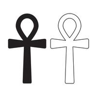 ankh symbool icoon, verzameling van oude Egyptische ankh tekens, symbool van eeuwig leven, Egyptische kruis teken. vector