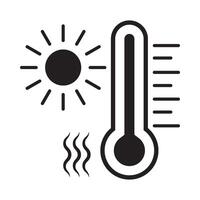 thermometer icoon, hittegolf icoon, klimaat Wijzigen, globaal opwarming. thermometer. warmte Golf vector