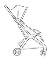 vector van baby wandelwagen geïsoleerd Aan wit achtergrond. vector illustratie van een schetsen stijl.