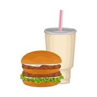 illustratie van hamburger en Frisdrank vector