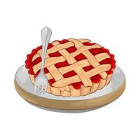 illustratie van aardbei taart vector