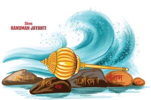 sri Hanuman Jayanti festival viering kaart achtergrond vector