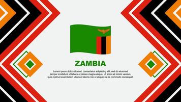 Zambia vlag abstract achtergrond ontwerp sjabloon. Zambia onafhankelijkheid dag banier behang vector illustratie. Zambia ontwerp