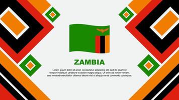 Zambia vlag abstract achtergrond ontwerp sjabloon. Zambia onafhankelijkheid dag banier behang vector illustratie. Zambia tekenfilm