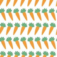 vector naadloos patroon met schattig oranje wortels. behang met wortels. voedsel illustratie.