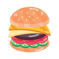 downloaden vlak sticker van een pasteitje hamburger vector