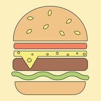 hamburger logo ontwerp in minimalistisch stijl. snel voedsel icoon. vector illustratie.