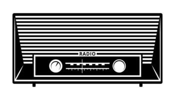 retro radio ontvanger silhouet. vector clip art geïsoleerd Aan wit.