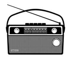 wijnoogst portable radio ontvanger silhouet. vector clip art geïsoleerd Aan wit.