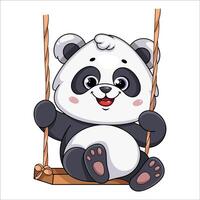 schattig panda. grappig tekenfilm karakter vector