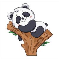 schattig panda. grappig tekenfilm karakter vector