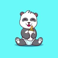 schattig baby panda Holding een fopspeen vector