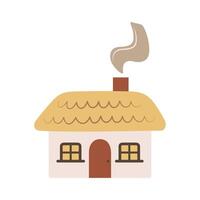 schattig tekenfilm dorp hut. weinig tekening huis. landelijk leven item. vector