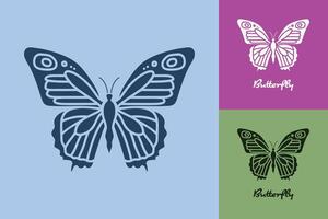 een vlinder is getoond in verschillend kleuren vector