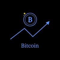 bitcoin valuta groeit omhoog waarde in digitaal markt. forex uitwisseling of investering. vector