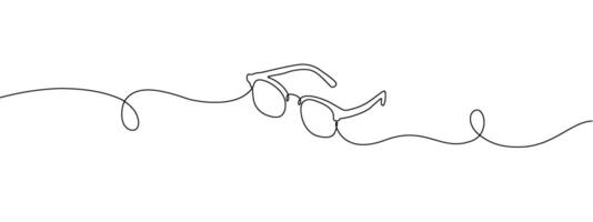 bril een doorlopend bewerkbare lijn. bril icoon minimalistisch lijn vector illustratie