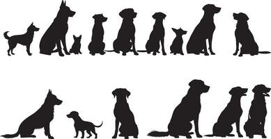 reeks van een hond silhouet vector illustratie