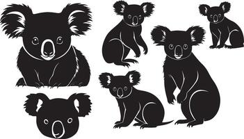 reeks van een koala silhouet vector illustratie