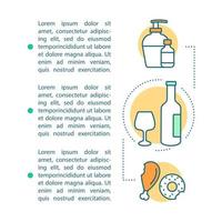 prullenbak sorteren artikel pagina vector sjabloon. afvalbeheer, afvalrecycling. brochure, tijdschrift, boekje ontwerpelement met lineaire pictogrammen en tekstvakken. print ontwerp. concept illustraties