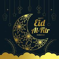 gelukkig eid al fitr poster Islamitisch groet kaart vector banier illustratie achtergrond ontwerp