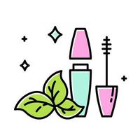 natuurlijke mascara buis kleur icoon. oog make-up. wimper verbetering. gezichtsschoonheidshulpmiddel. chemisch, vrij van parabenen. ecologisch schoon product. biologische cosmetica. geïsoleerde vectorillustratie vector