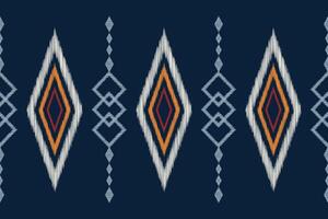 traditioneel etnisch ikat motief kleding stof patroon meetkundig stijl.afrikaans ikat borduurwerk etnisch oosters patroon blauw achtergrond behang. abstract,vector,illustratie.textuur,frame,decoratie. vector